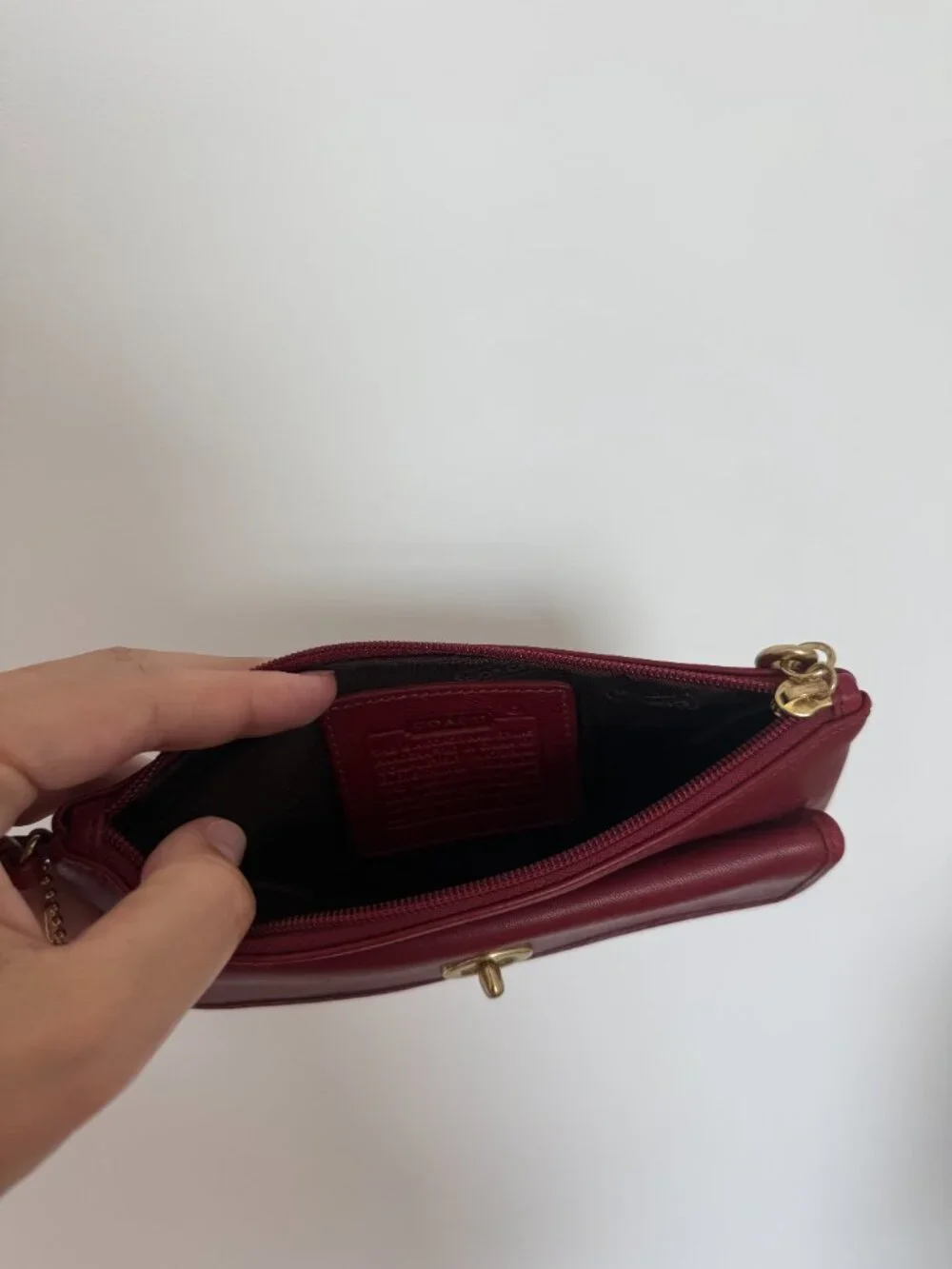 Vintage Coach Red Turnlock Legacy Wristlet Wallet